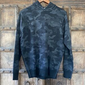 NWT: Peter Millar Black Camo Reversible Hoodie, S